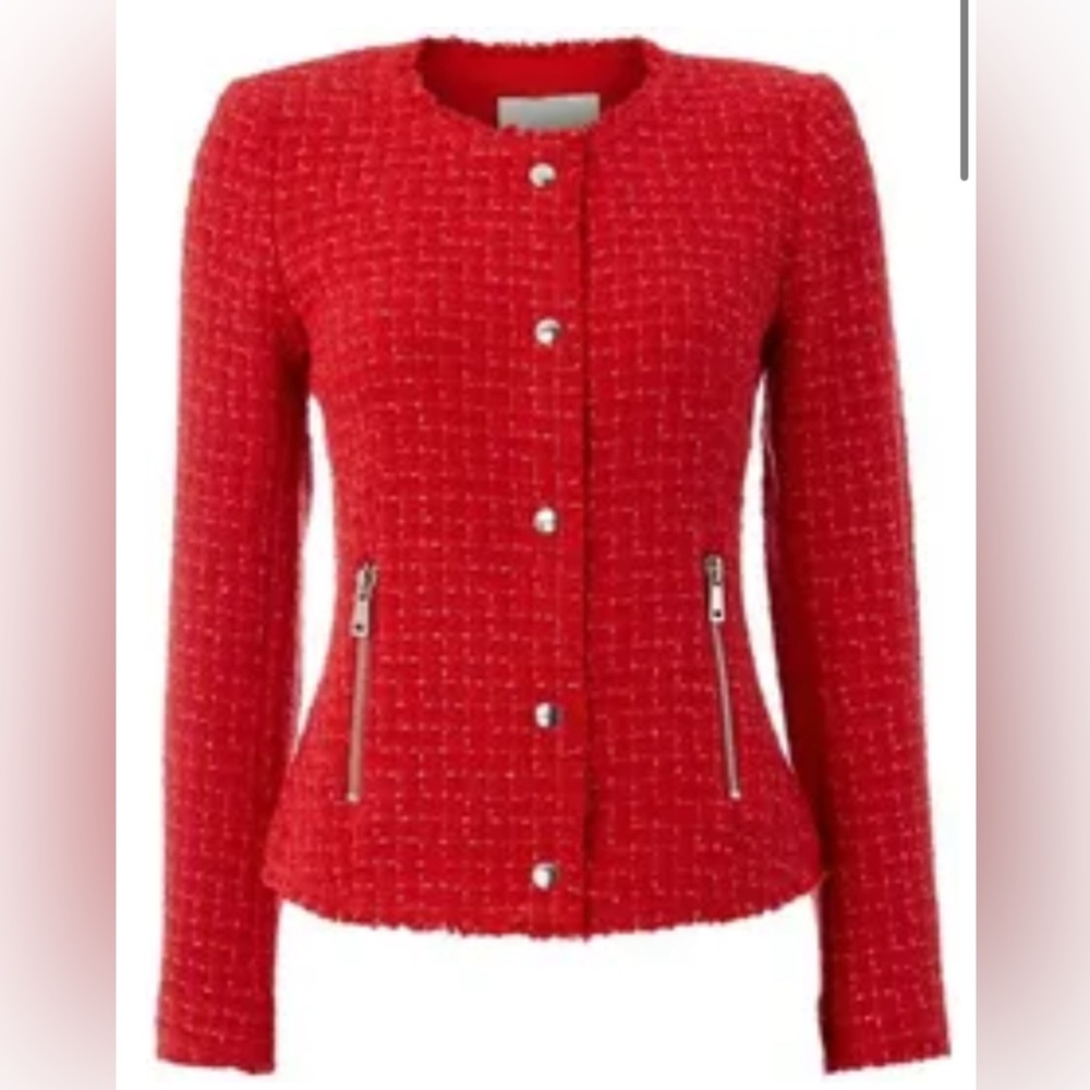 OUI Red Tweed Blazer Size 10/12